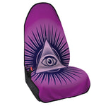 Purple Eye of Providence Print Waterproof Car Seat Cover