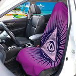 Purple Eye of Providence Print Waterproof Car Seat Cover