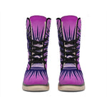 Purple Eye of Providence Print Winter Boots