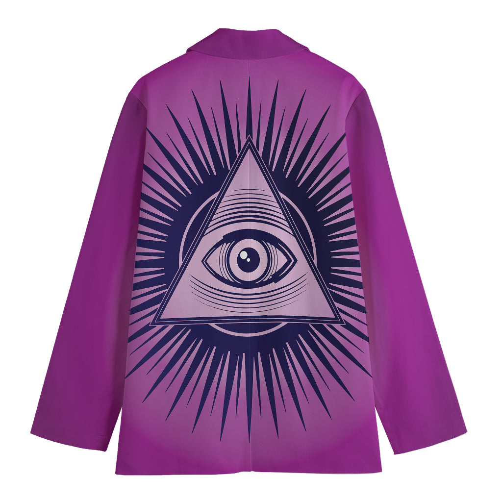 Purple Eye of Providence Print Women's Blazer