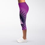 Purple Eye of Providence Print Women's Capri Leggings