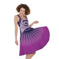 Purple Eye of Providence Print Sleeveless Knee Length Dress