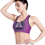 Purple Eye of Providence Print Women's Sports Bra