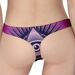 Purple Eye of Providence Print Women's Thong