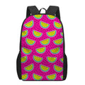 Purple Fancy Watermelon Pattern Print 17 Inch Backpack