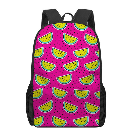 Purple Fancy Watermelon Pattern Print 17 Inch Backpack