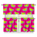 Purple Fancy Watermelon Pattern Print 3 Piece Kitchen Curtains