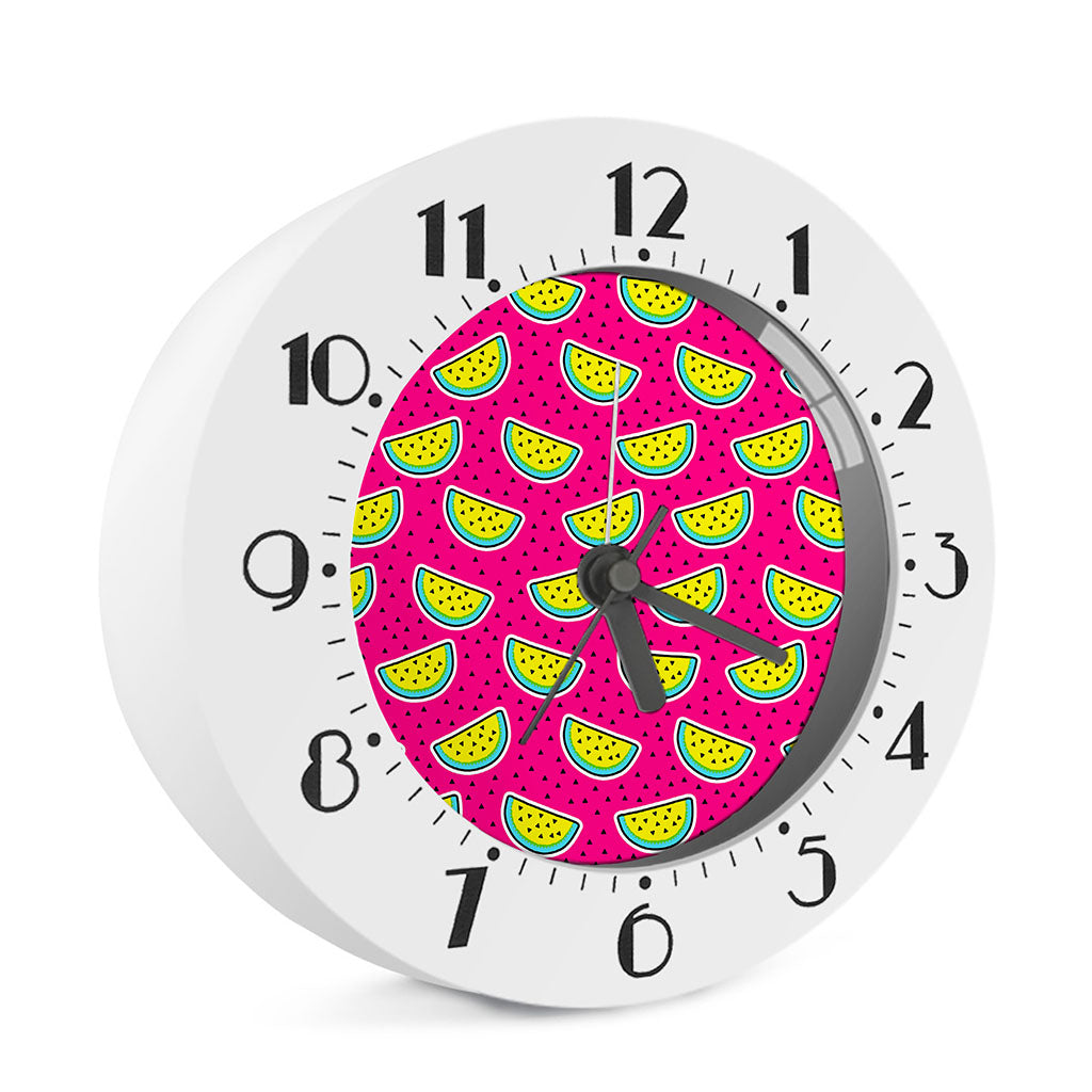 Purple Fancy Watermelon Pattern Print Alarm Clock