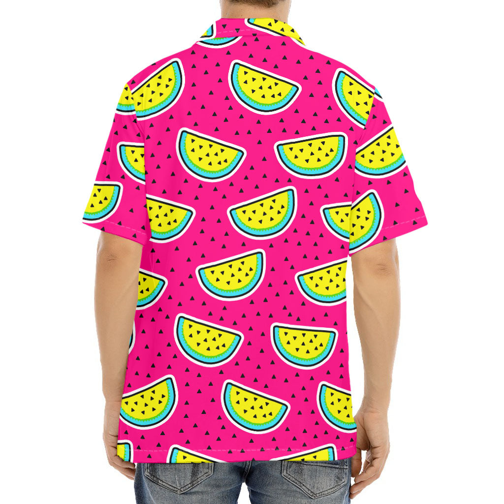Purple Fancy Watermelon Pattern Print Aloha Shirt
