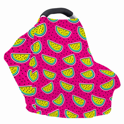 Purple Fancy Watermelon Pattern Print Baby Seat Cover