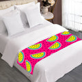 Purple Fancy Watermelon Pattern Print Bed Runner