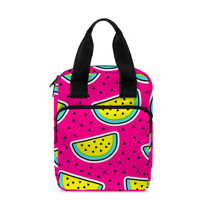 Purple Fancy Watermelon Pattern Print Bible Tote Bag