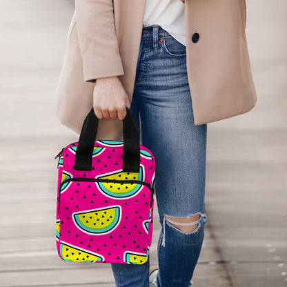 Purple Fancy Watermelon Pattern Print Bible Tote Bag