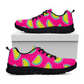 Purple Fancy Watermelon Pattern Print Black Running Shoes