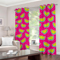 Purple Fancy Watermelon Pattern Print Dimout Grommet Curtains