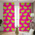Purple Fancy Watermelon Pattern Print Dimout Pencil Pleat Curtains