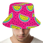Purple Fancy Watermelon Pattern Print Bucket Hat