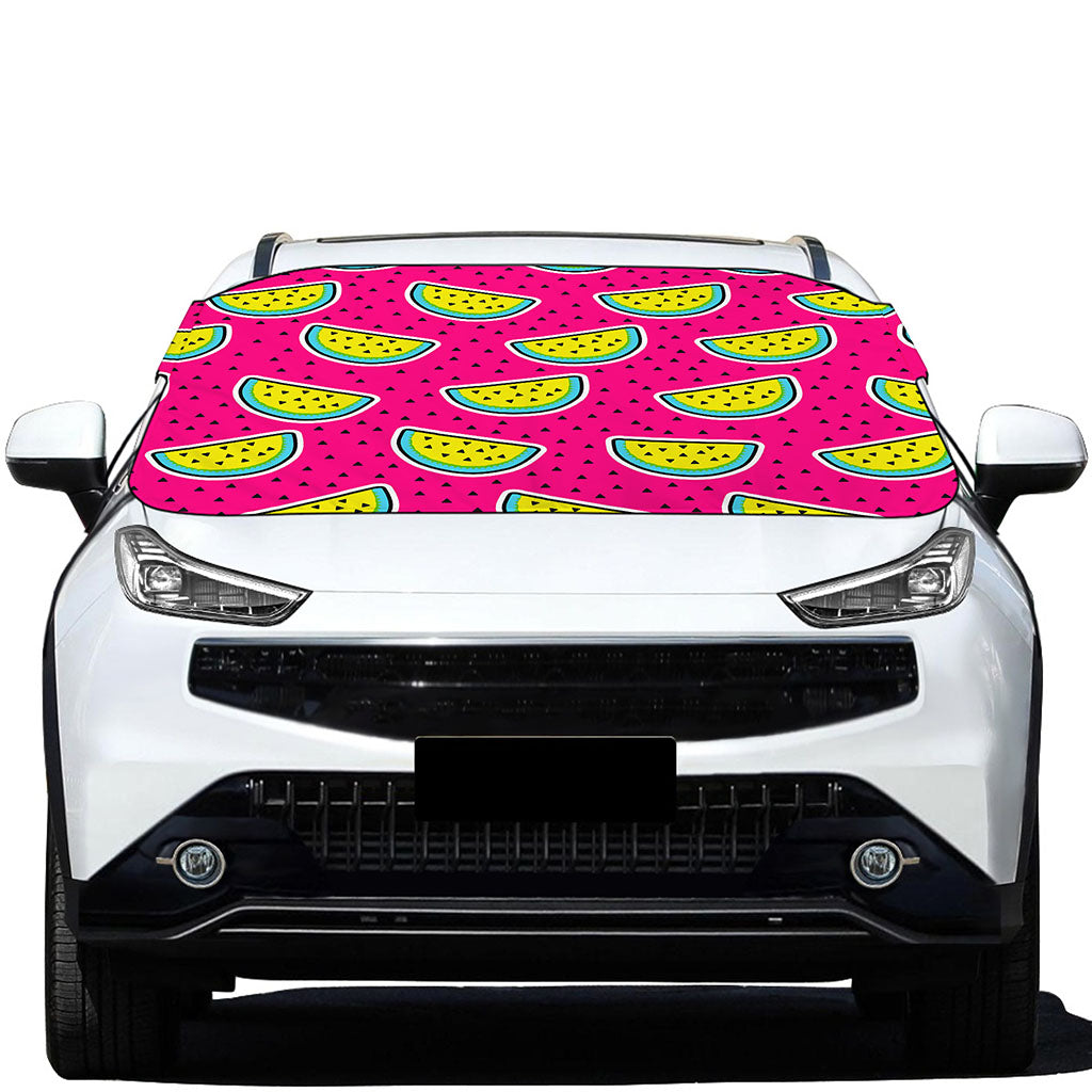 Purple Fancy Watermelon Pattern Print Car Windshield Snow Cover