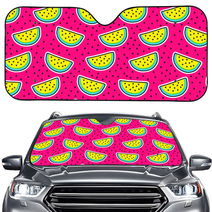 Purple Fancy Watermelon Pattern Print Car Windshield Sun Shade