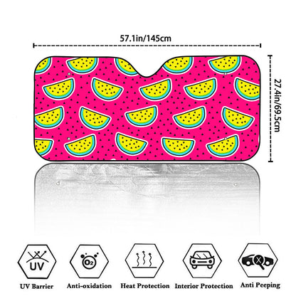Purple Fancy Watermelon Pattern Print Car Windshield Sun Shade