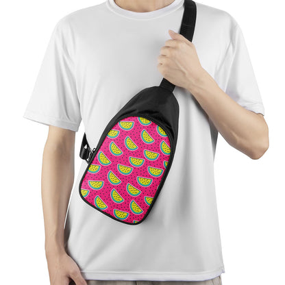 Purple Fancy Watermelon Pattern Print Chest Bag