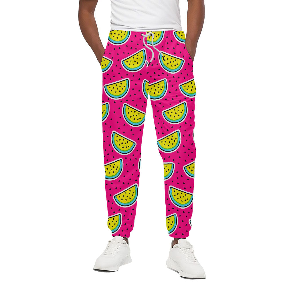 Purple Fancy Watermelon Pattern Print Cotton Pants