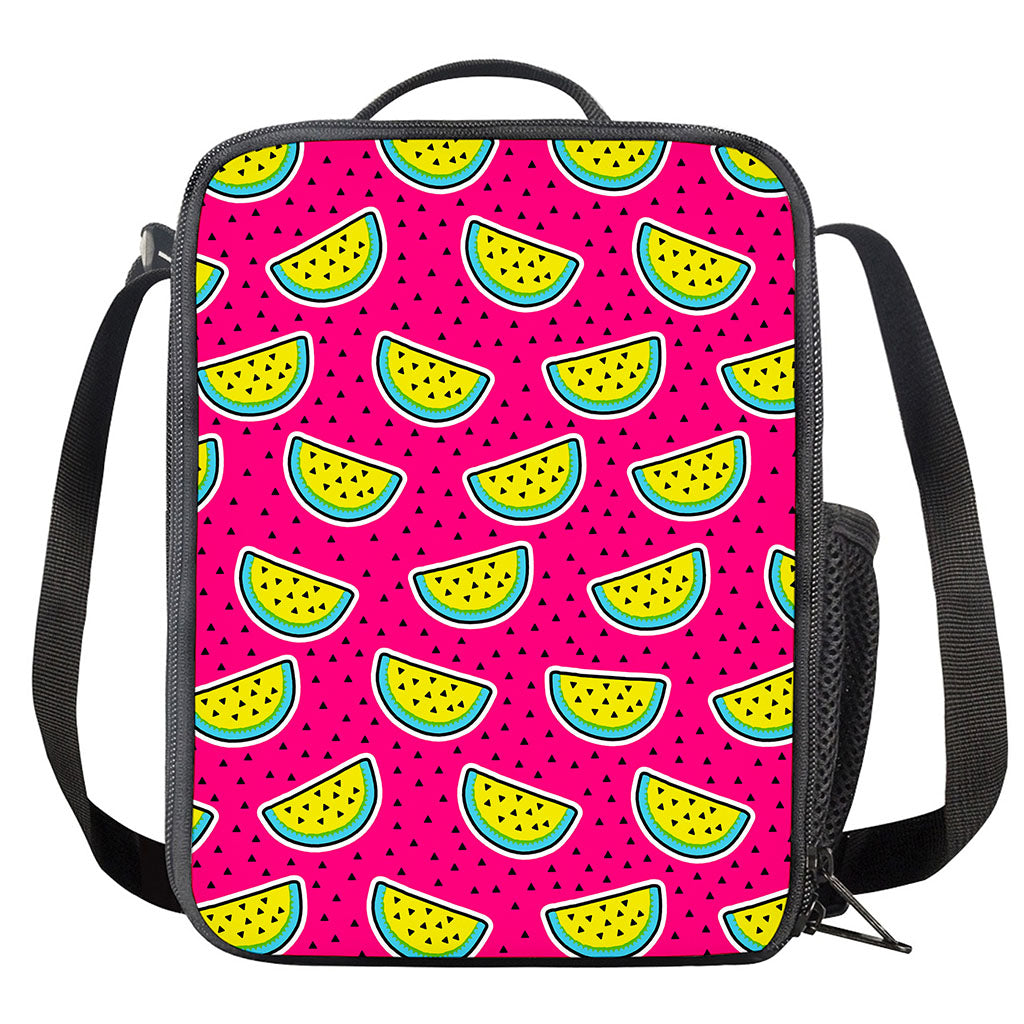 Purple Fancy Watermelon Pattern Print Crossbody Lunch Bag