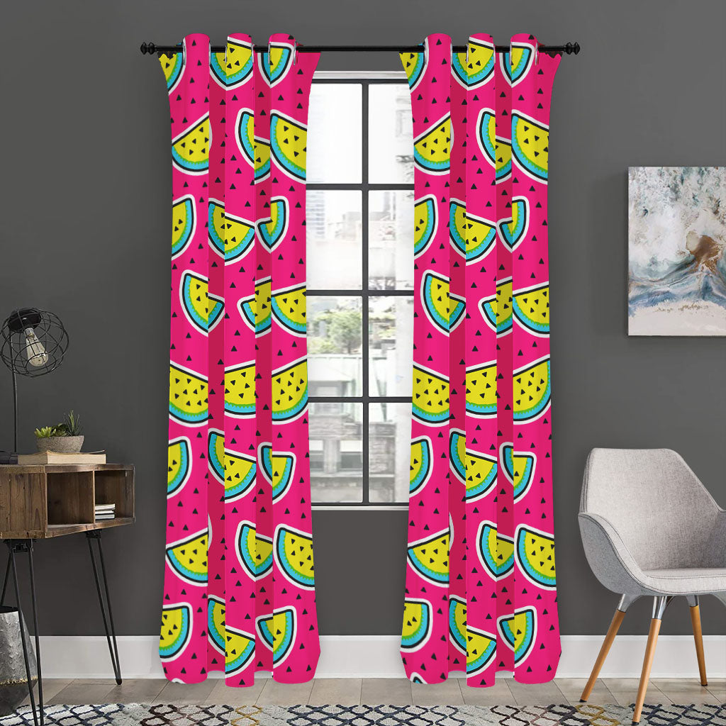 Purple Fancy Watermelon Pattern Print Curtain