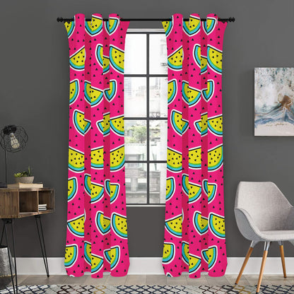 Purple Fancy Watermelon Pattern Print Curtain