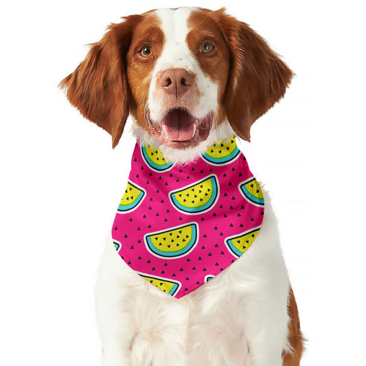 Purple Fancy Watermelon Pattern Print Dog Bandana
