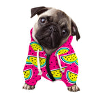 Purple Fancy Watermelon Pattern Print Dog Zip Up Hoodie
