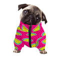 Purple Fancy Watermelon Pattern Print Dog Zip Up Jacket