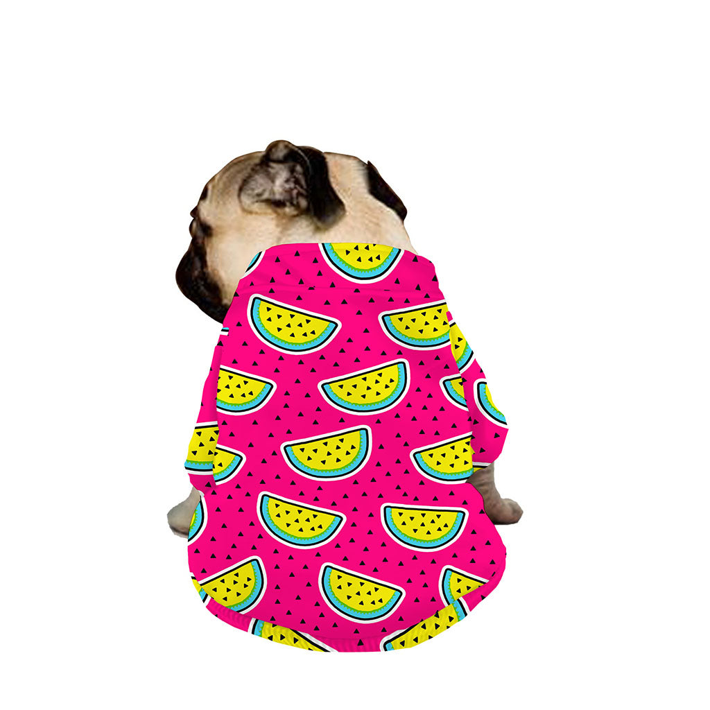Purple Fancy Watermelon Pattern Print Dog Zip Up Jacket
