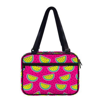 Purple Fancy Watermelon Pattern Print Double Strap Bible Bag