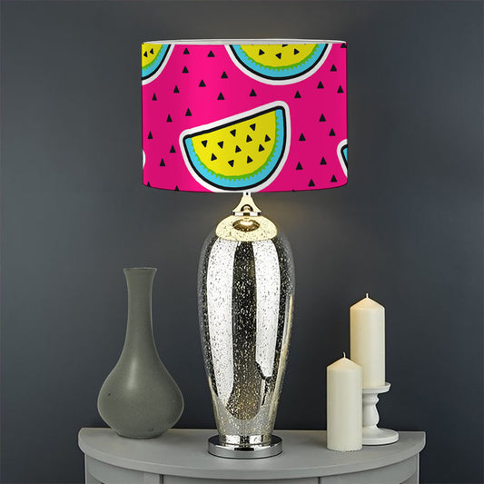 Purple Fancy Watermelon Pattern Print Drum Lamp Shade
