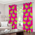 Purple Fancy Watermelon Pattern Print Extra Wide Grommet Curtains