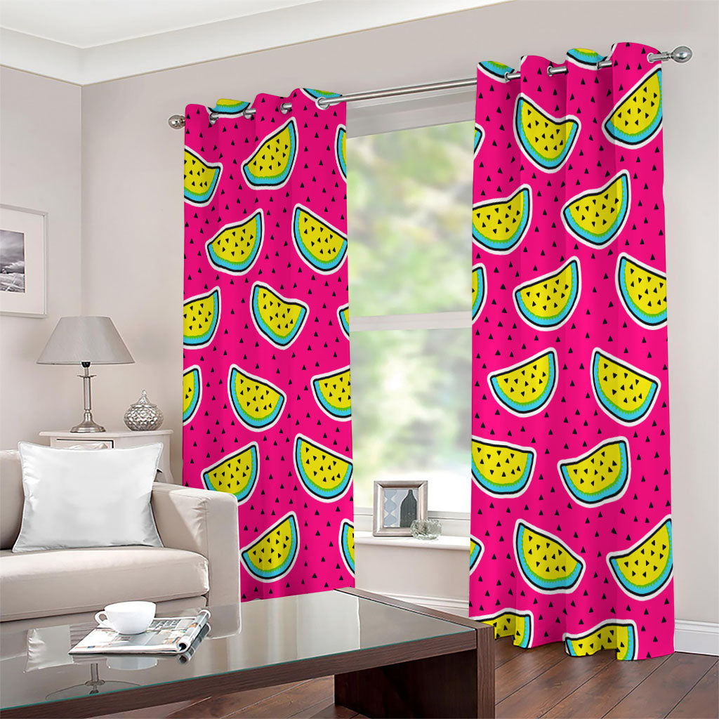 Purple Fancy Watermelon Pattern Print Extra Wide Grommet Curtains