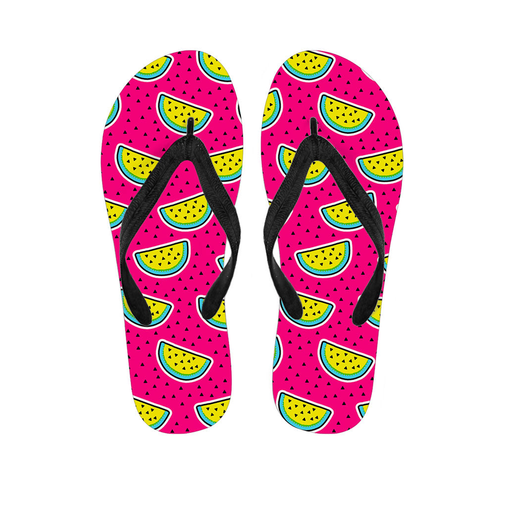 Purple Fancy Watermelon Pattern Print Flip Flops