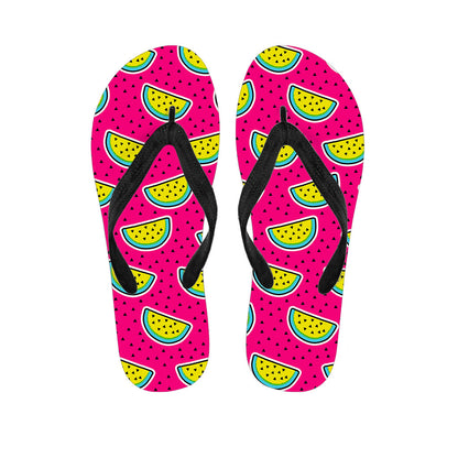 Purple Fancy Watermelon Pattern Print Flip Flops