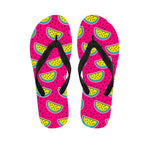 Purple Fancy Watermelon Pattern Print Flip Flops