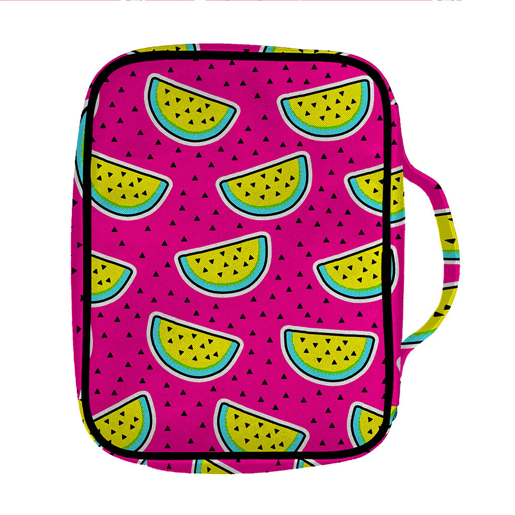 Purple Fancy Watermelon Pattern Print Front Pocket Bible Bag