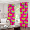 Purple Fancy Watermelon Pattern Print Grommet Curtains