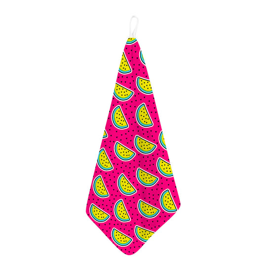 Purple Fancy Watermelon Pattern Print Hand Towel