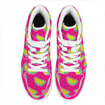 Purple Fancy Watermelon Pattern Print High Top Leather Sneakers
