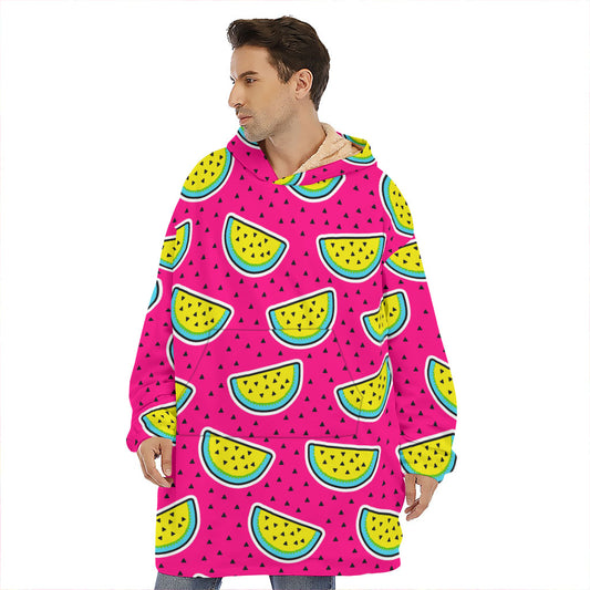 Purple Fancy Watermelon Pattern Print Hoodie Blanket