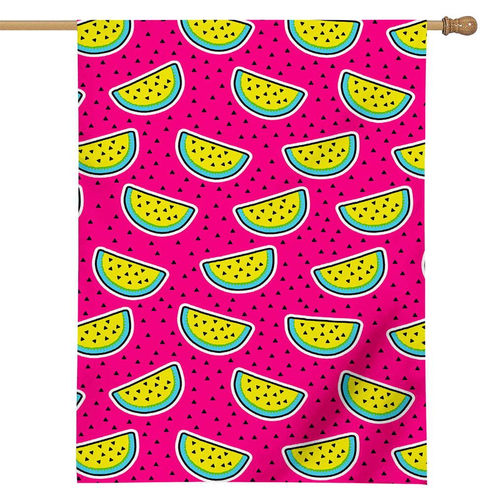 Purple Fancy Watermelon Pattern Print House Flag