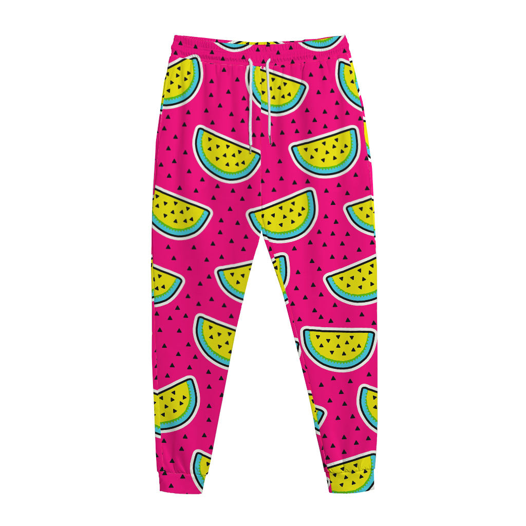 Purple Fancy Watermelon Pattern Print Jogger Pants