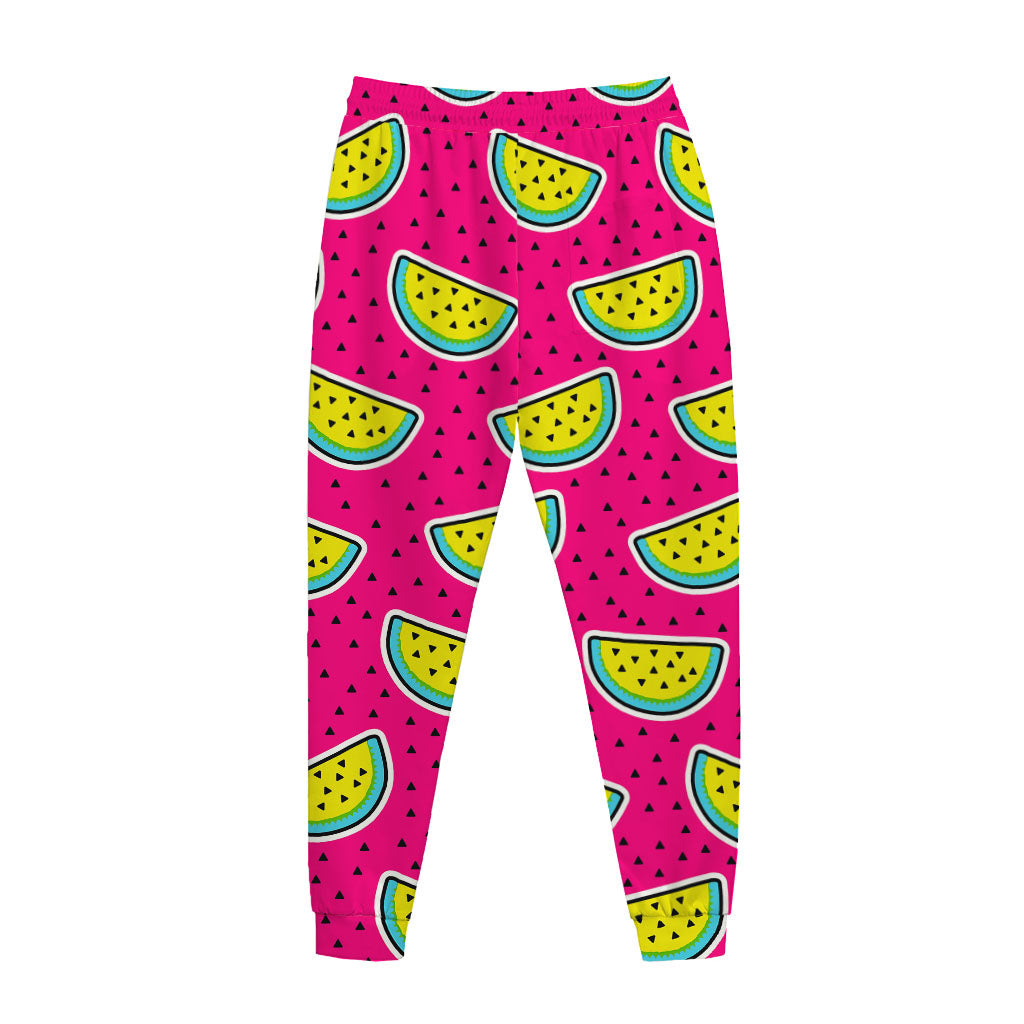 Purple Fancy Watermelon Pattern Print Jogger Pants