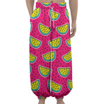 Purple Fancy Watermelon Pattern Print Lantern Pants