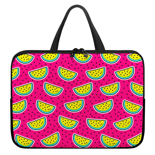 Purple Fancy Watermelon Pattern Print Laptop Sleeve With Handle